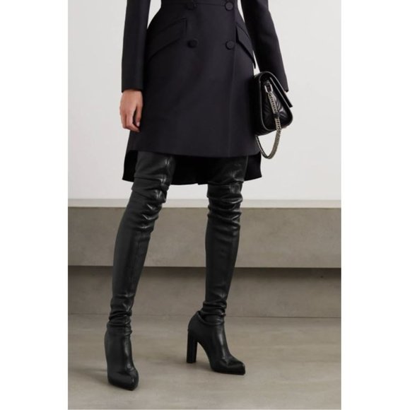 SOLD Alexander McQueen Black Leather Thigh Boots - Picture 2 of 9